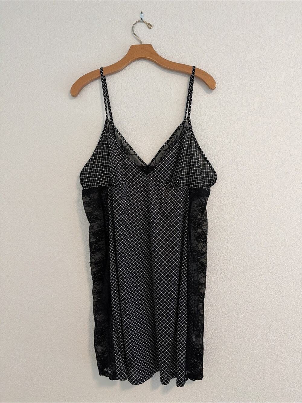 Jennifer Lopez Intimates Black White Lace Midi Nightgown XXL Sleep Dress Y2K